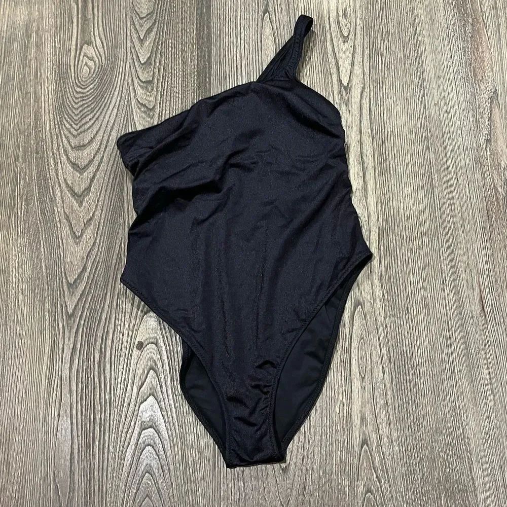 NWOT Victoria's Secret One-Piece Swimsuit One Shoulder Padded Black Medium